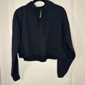 Black Cropped Hoodie